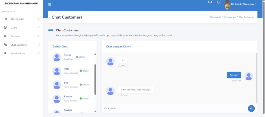 Dashboard Admin Sikumpau